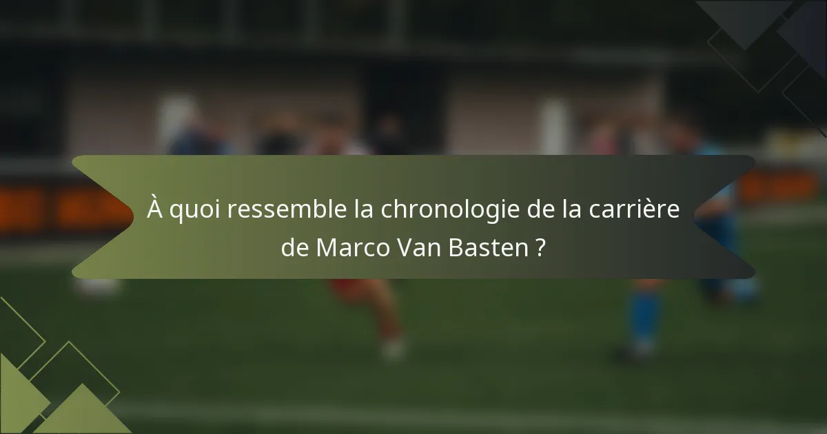 À quoi ressemble la chronologie de la carrière de Marco Van Basten ?