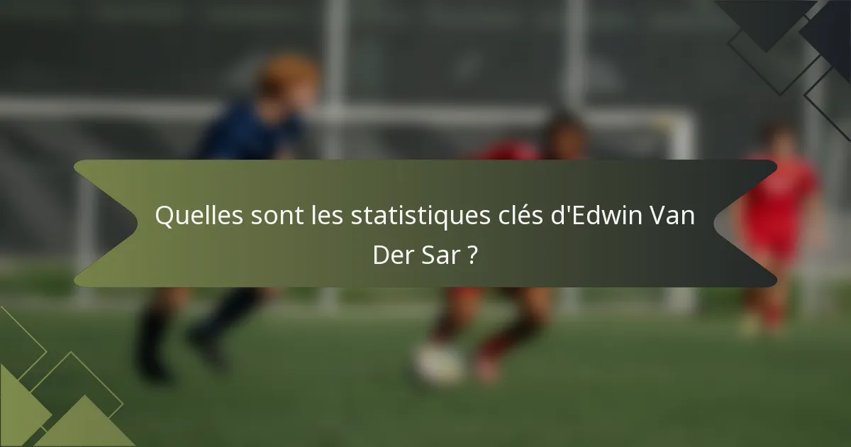 Quelles sont les statistiques clés d'Edwin Van Der Sar ?